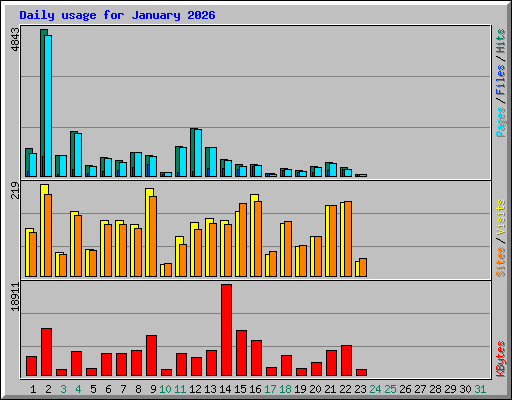 Daily usage for January 2026