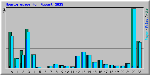 Hourly usage for August 2025
